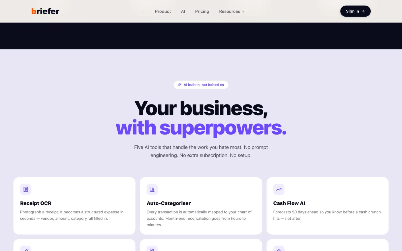 Five AI tools built into the workspace